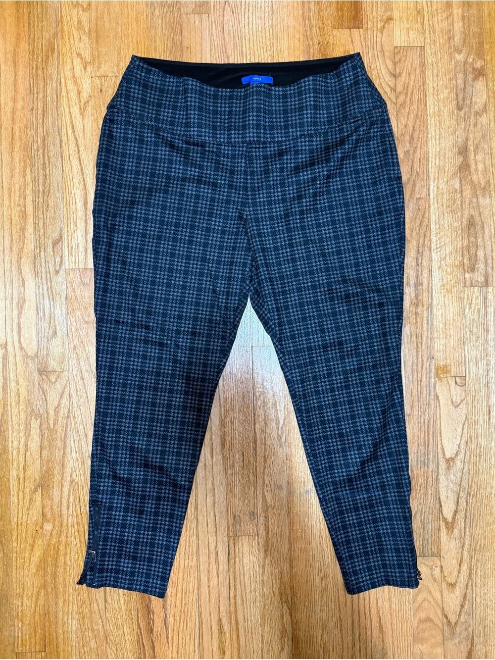 Apt. 9 Black Plaid Stretch Chinos with Subtle Gray Windowpane